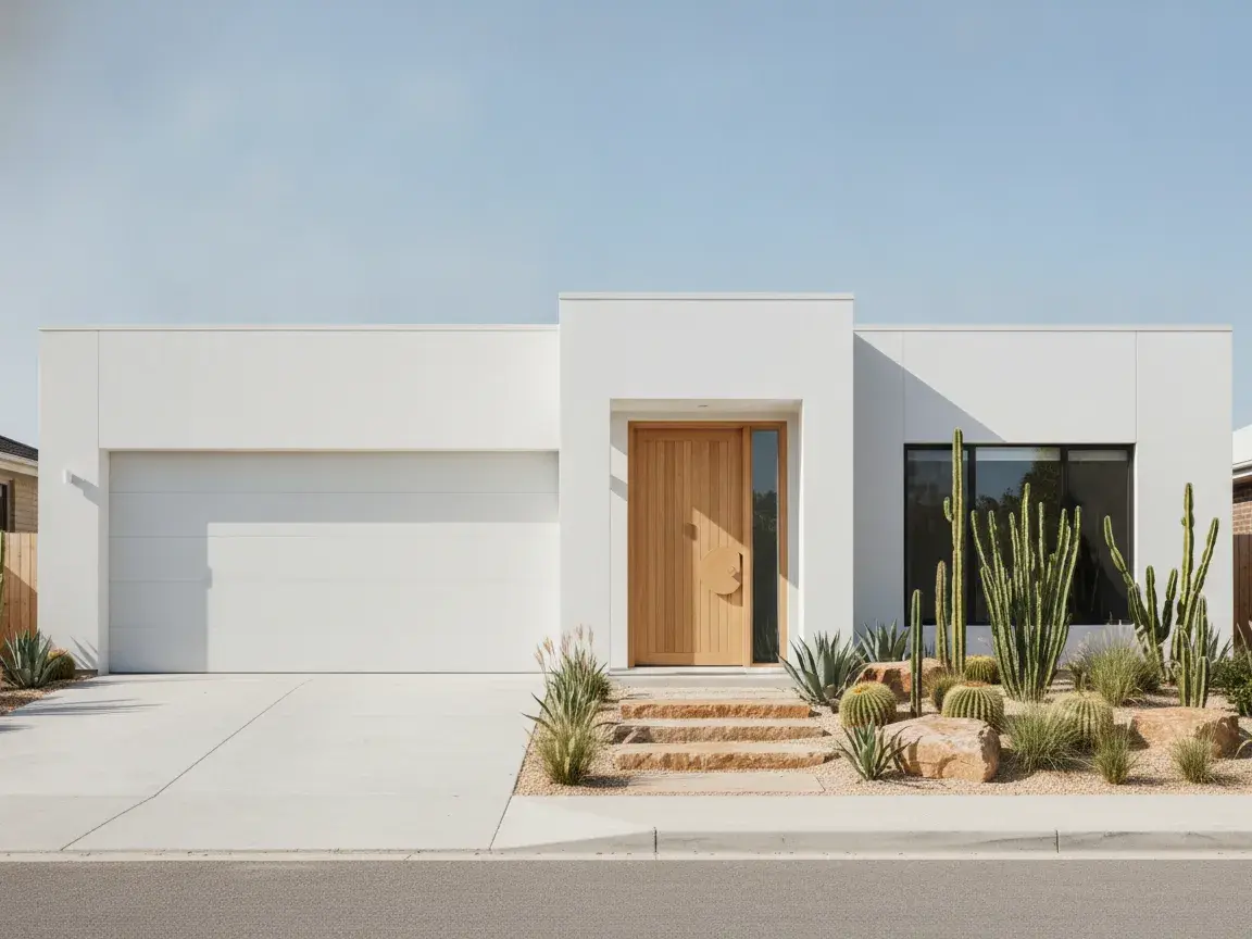 Modern single-storey home exterior, design render